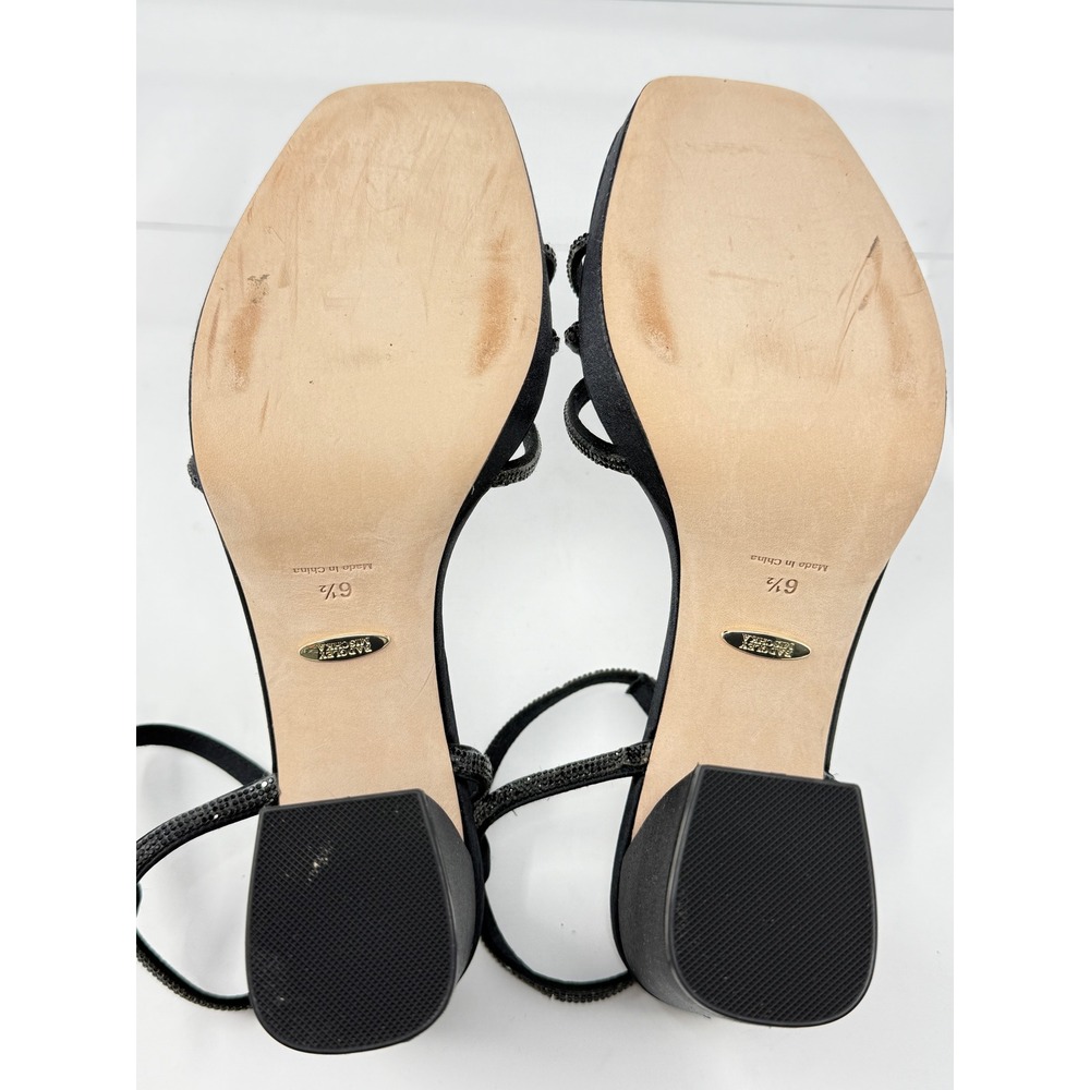 BADGLEY MISCHKA Women's Black Frida Toe Block Heel Heeled Sandal 6.5 Retail $195 - Picture 8 of 8